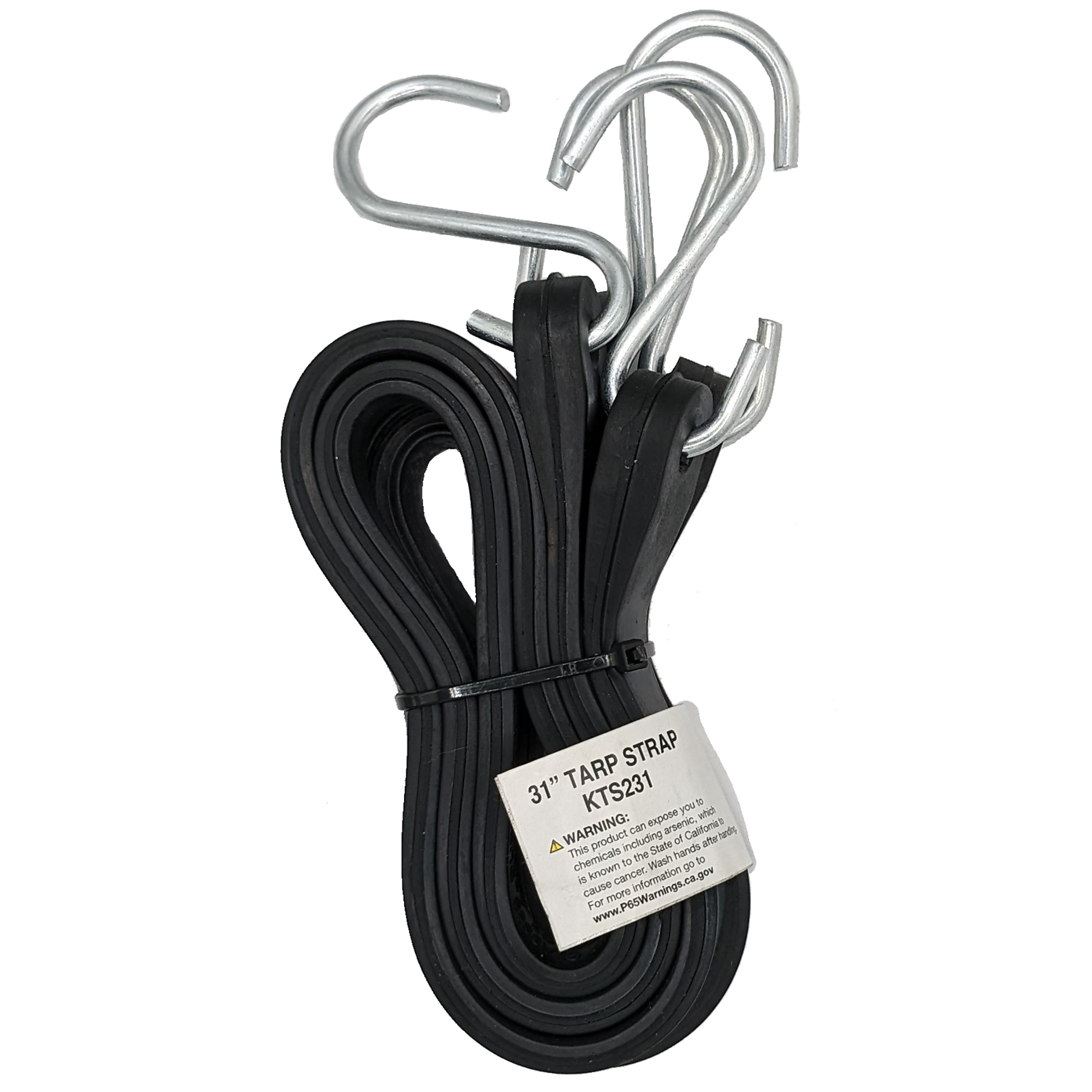 Kuma, 31in. EPDM Tarp Strap 2pk.- Vinyl Coated S Hooks, Straps (qty.) 2 Model# KTS231